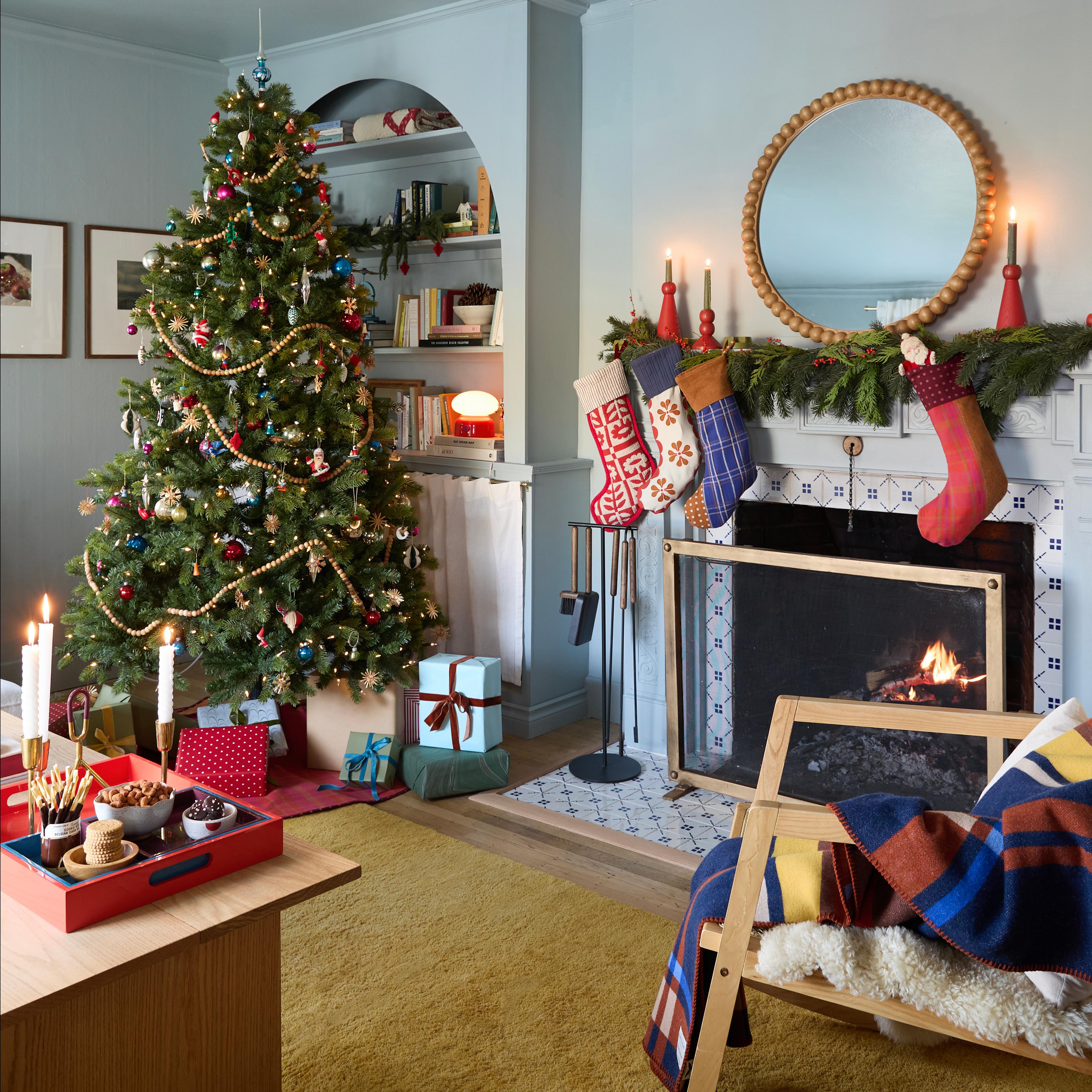 Nostalgic holiday living room. 