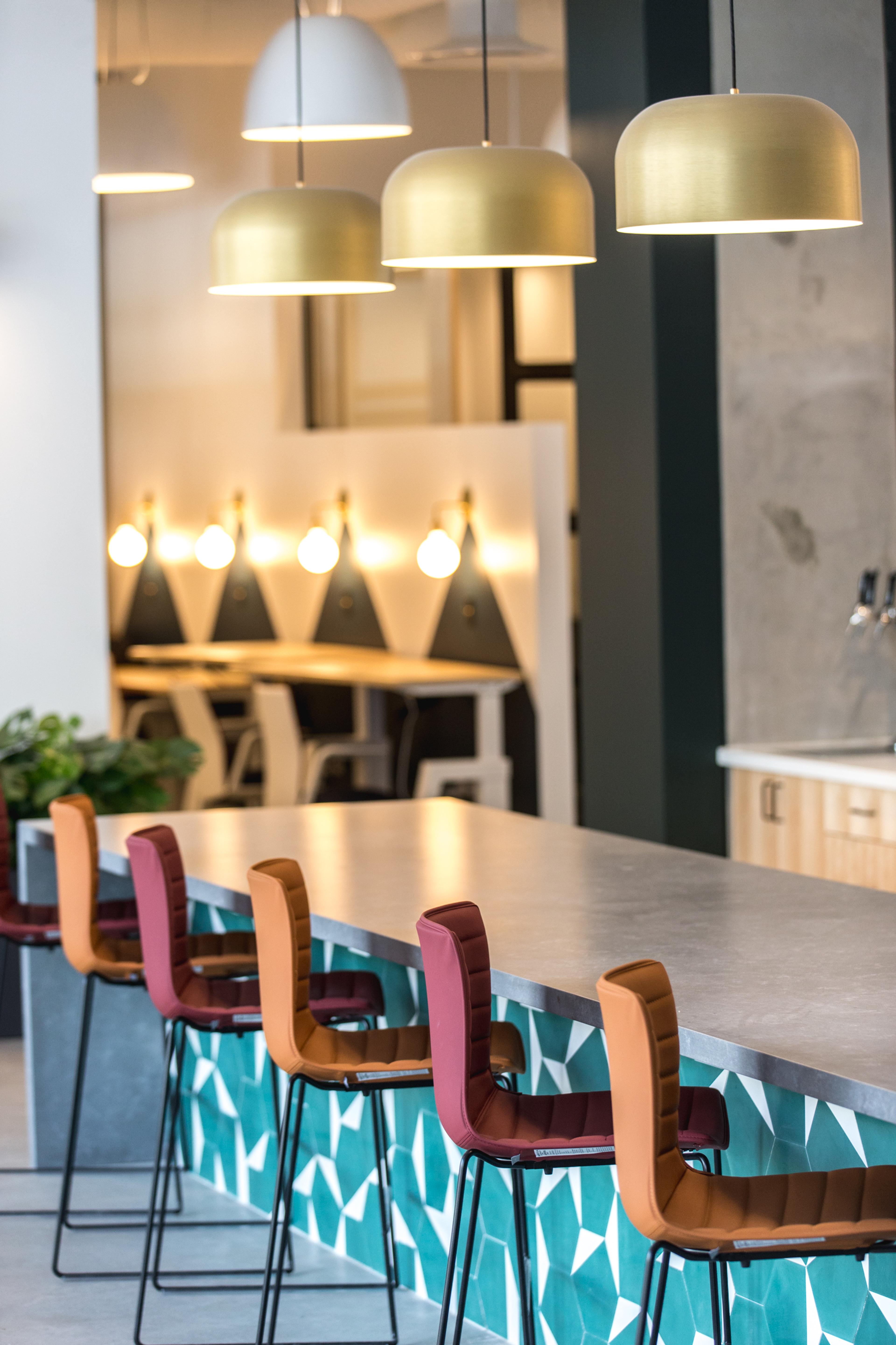 close up of the co working space 