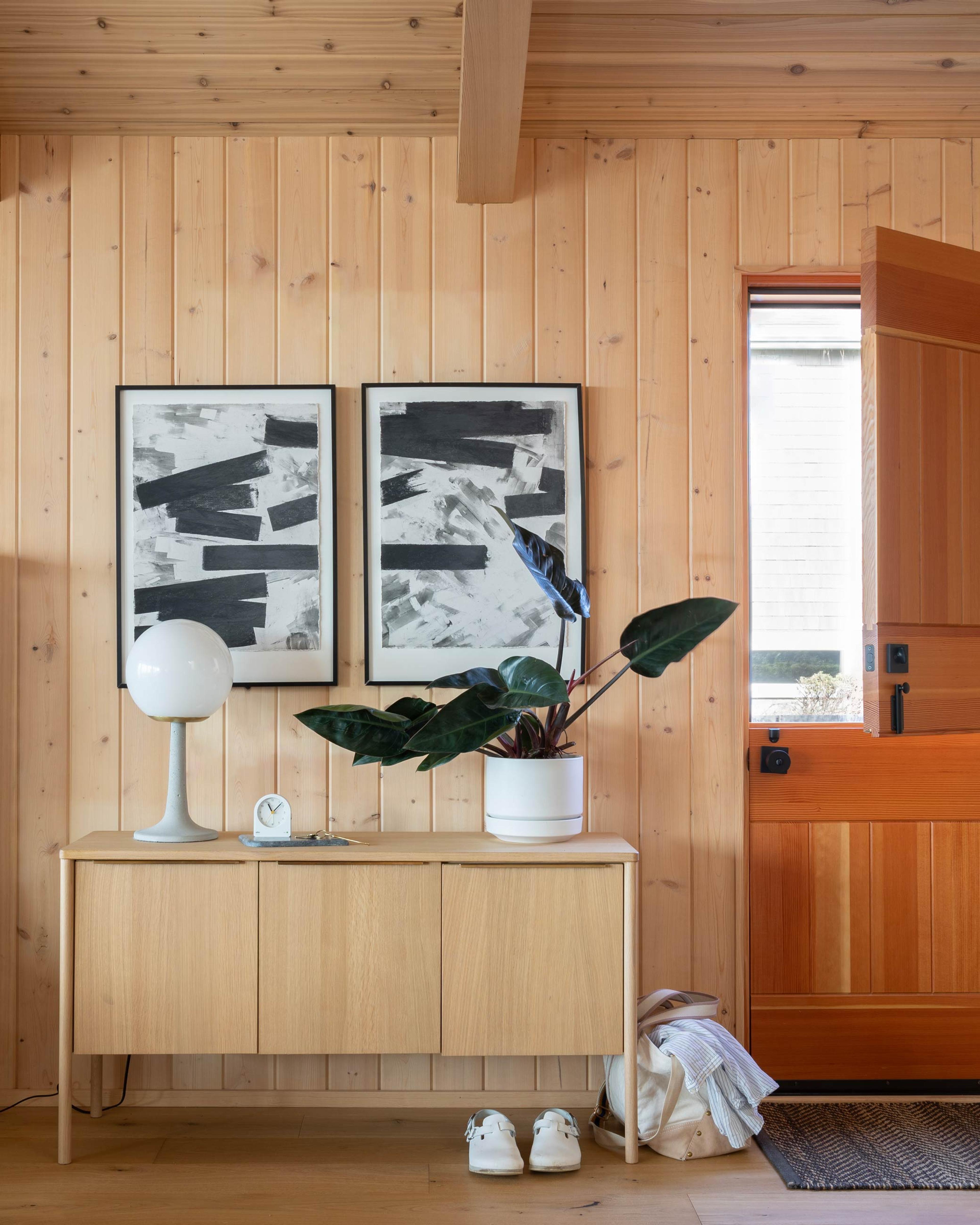 Sideboard in entryway. 