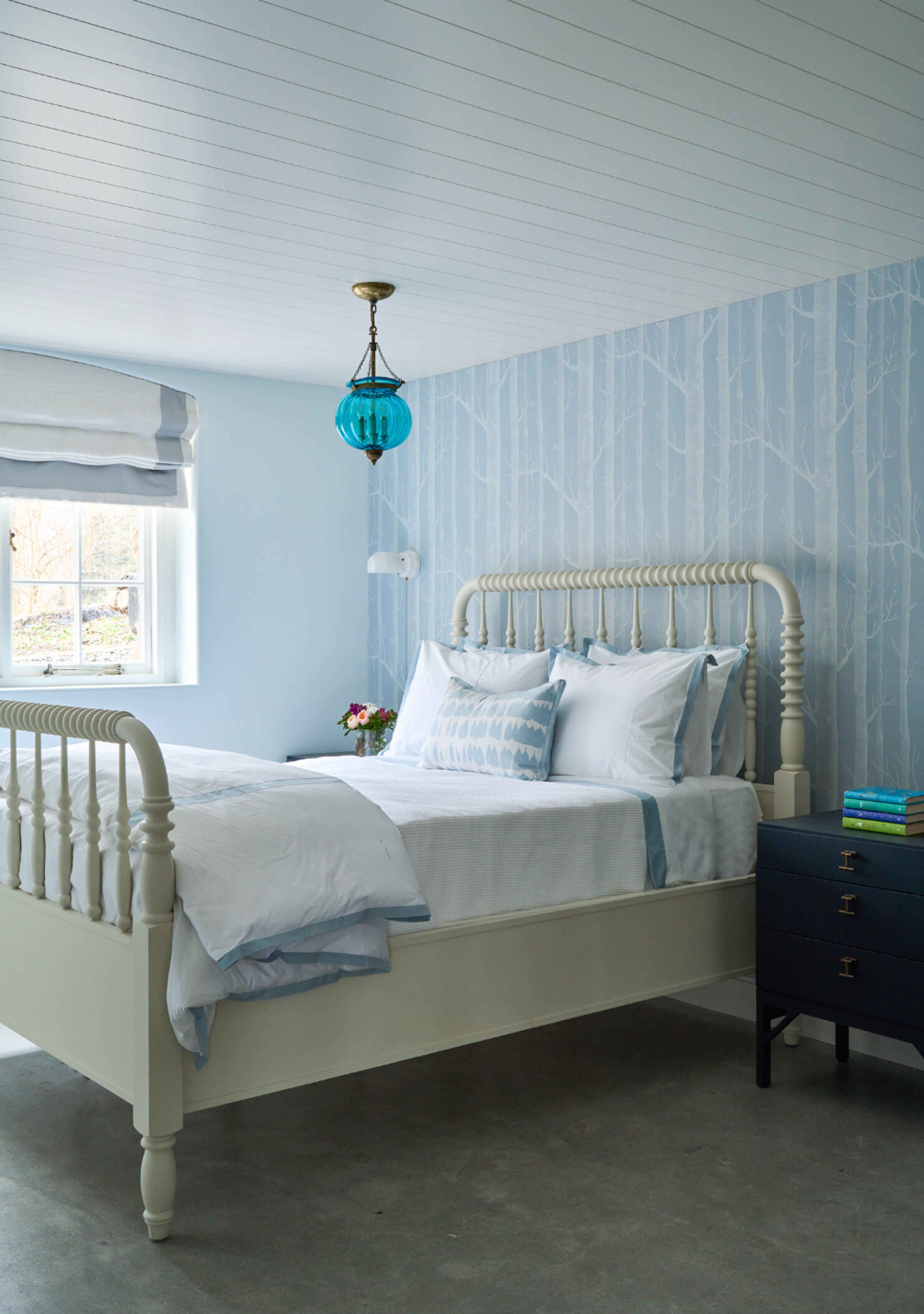 Blue bedroom.