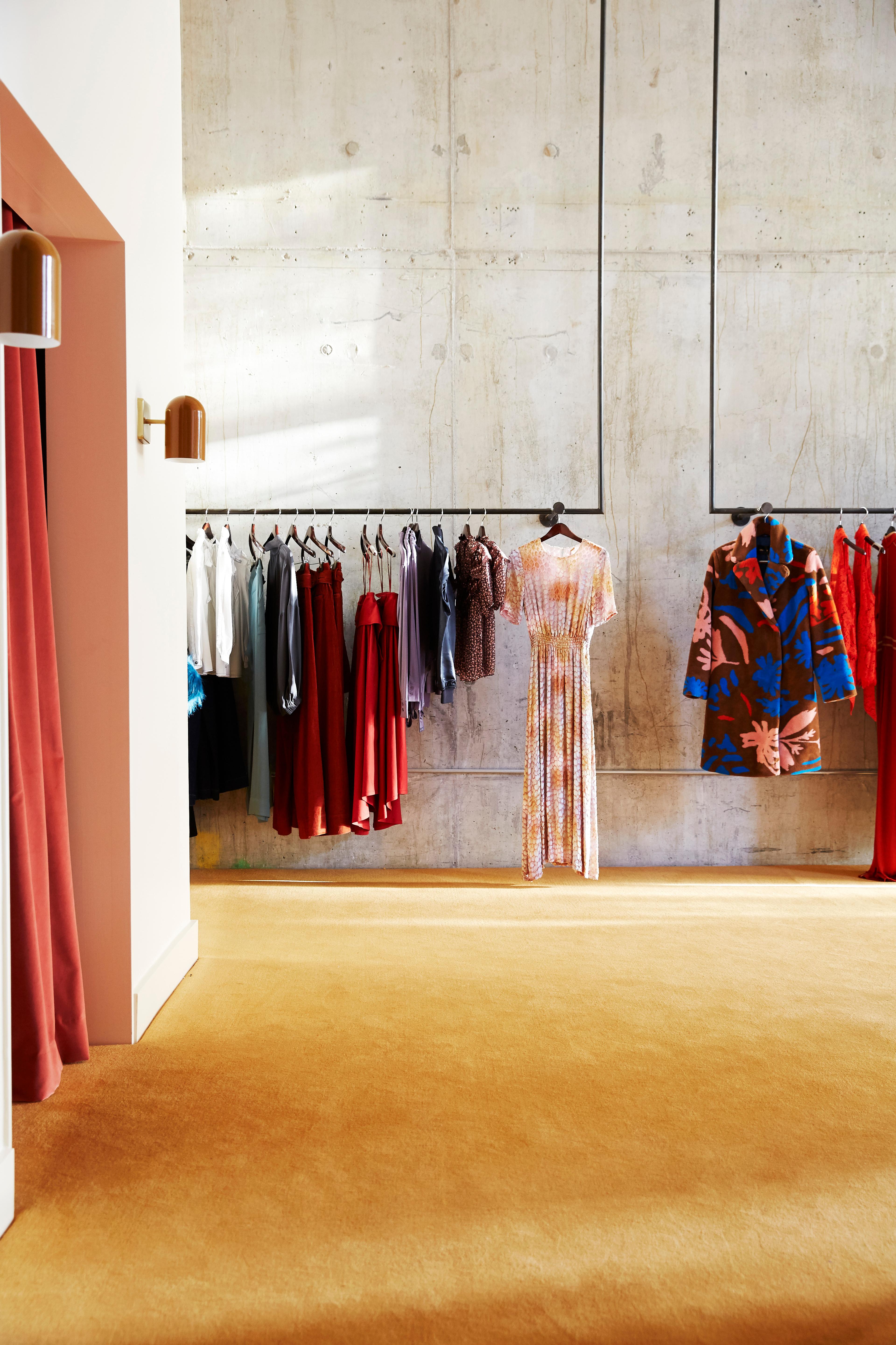 Dressing room in retail space. 