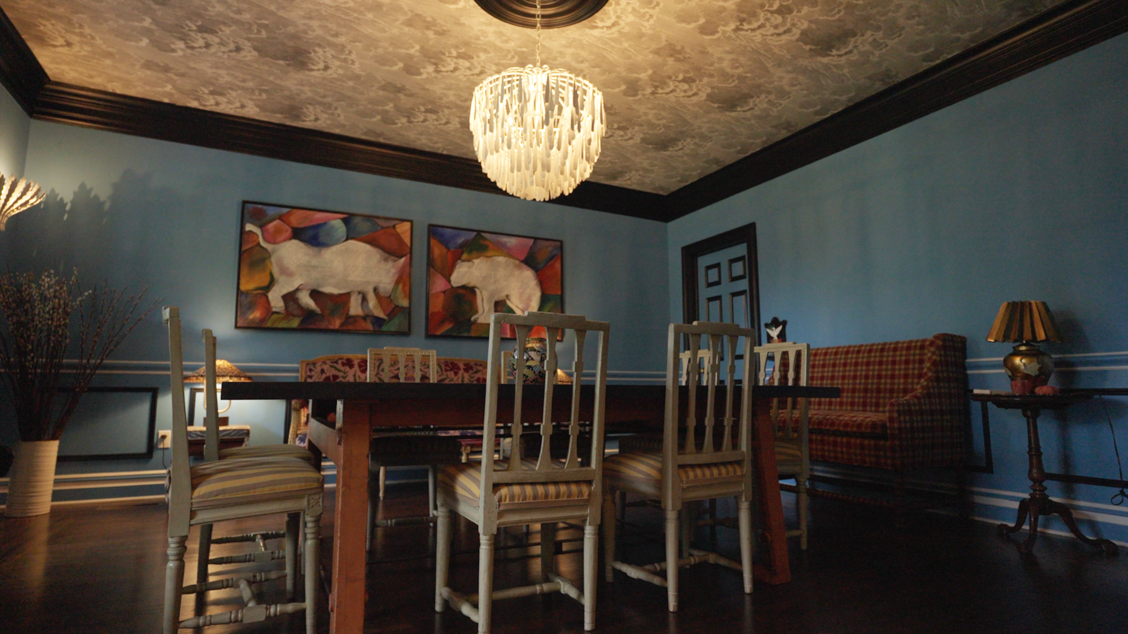Moody dining room. 