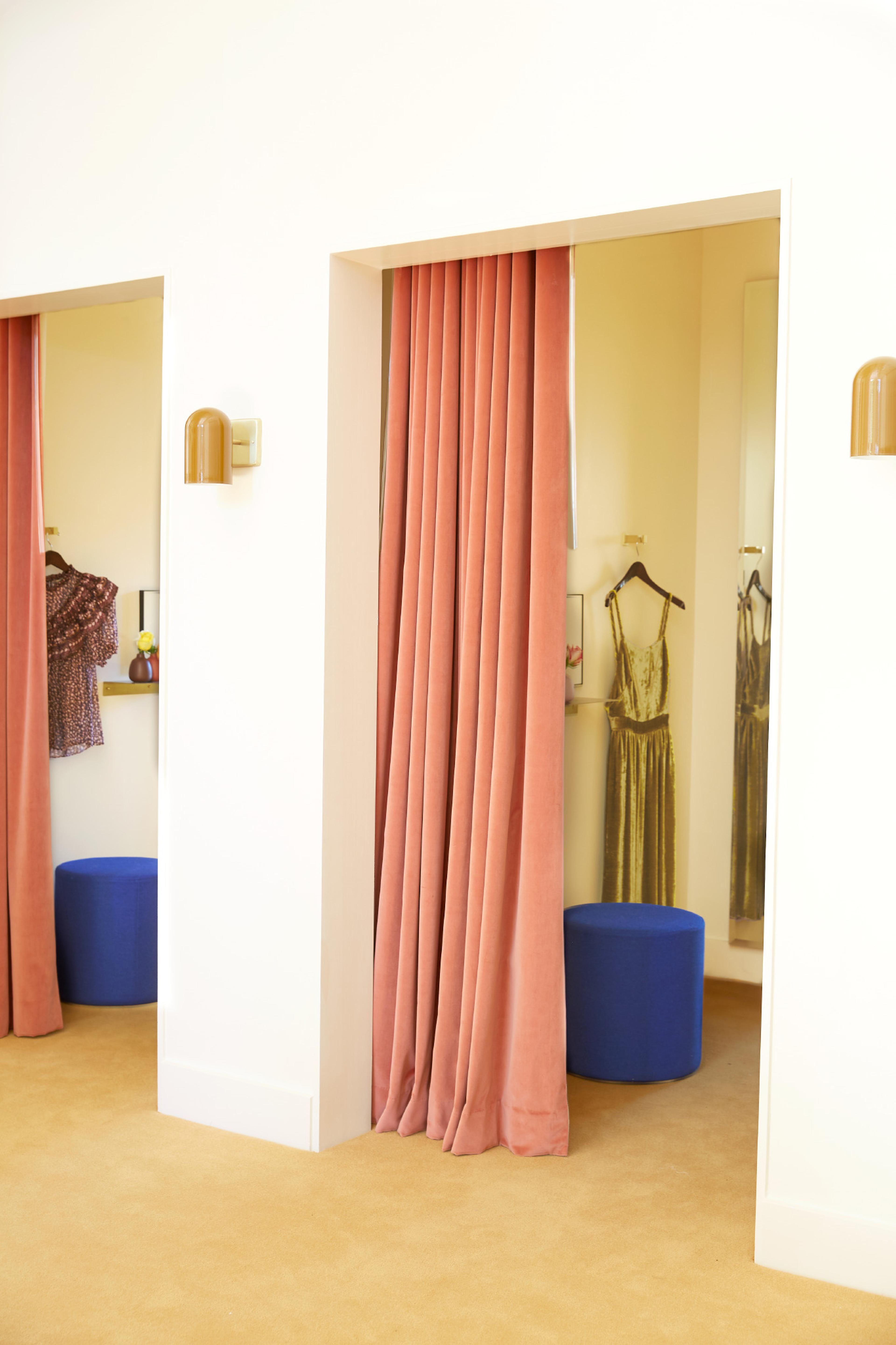 Dressing room in a boutique. 