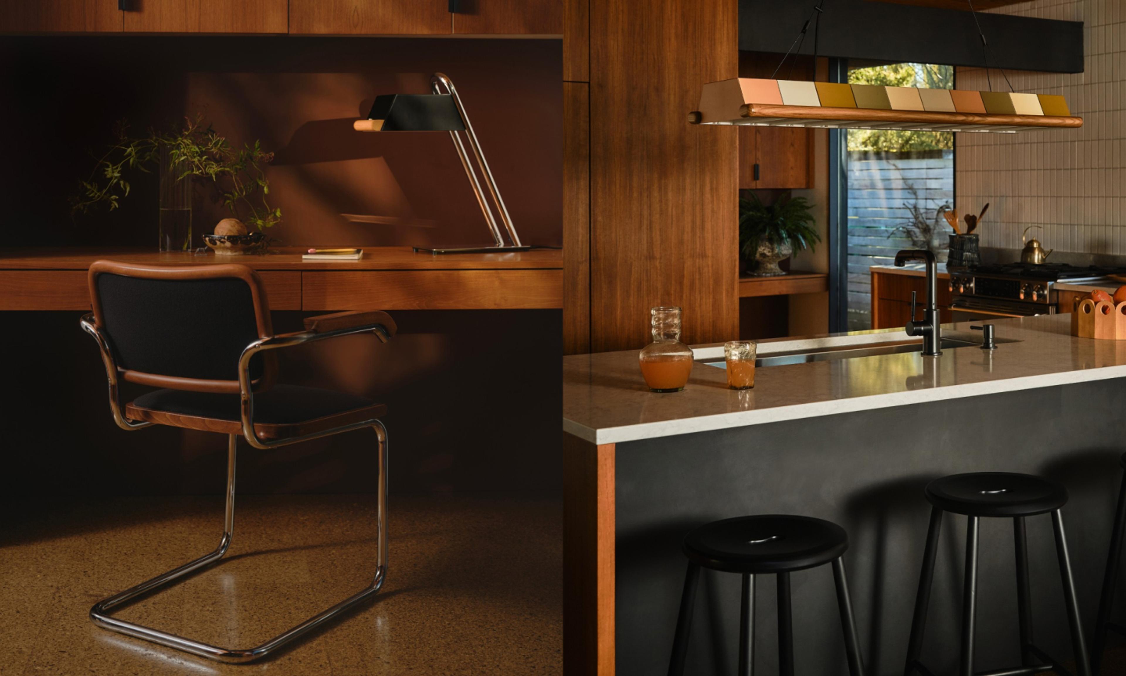 Dimly Lit Home Office Space