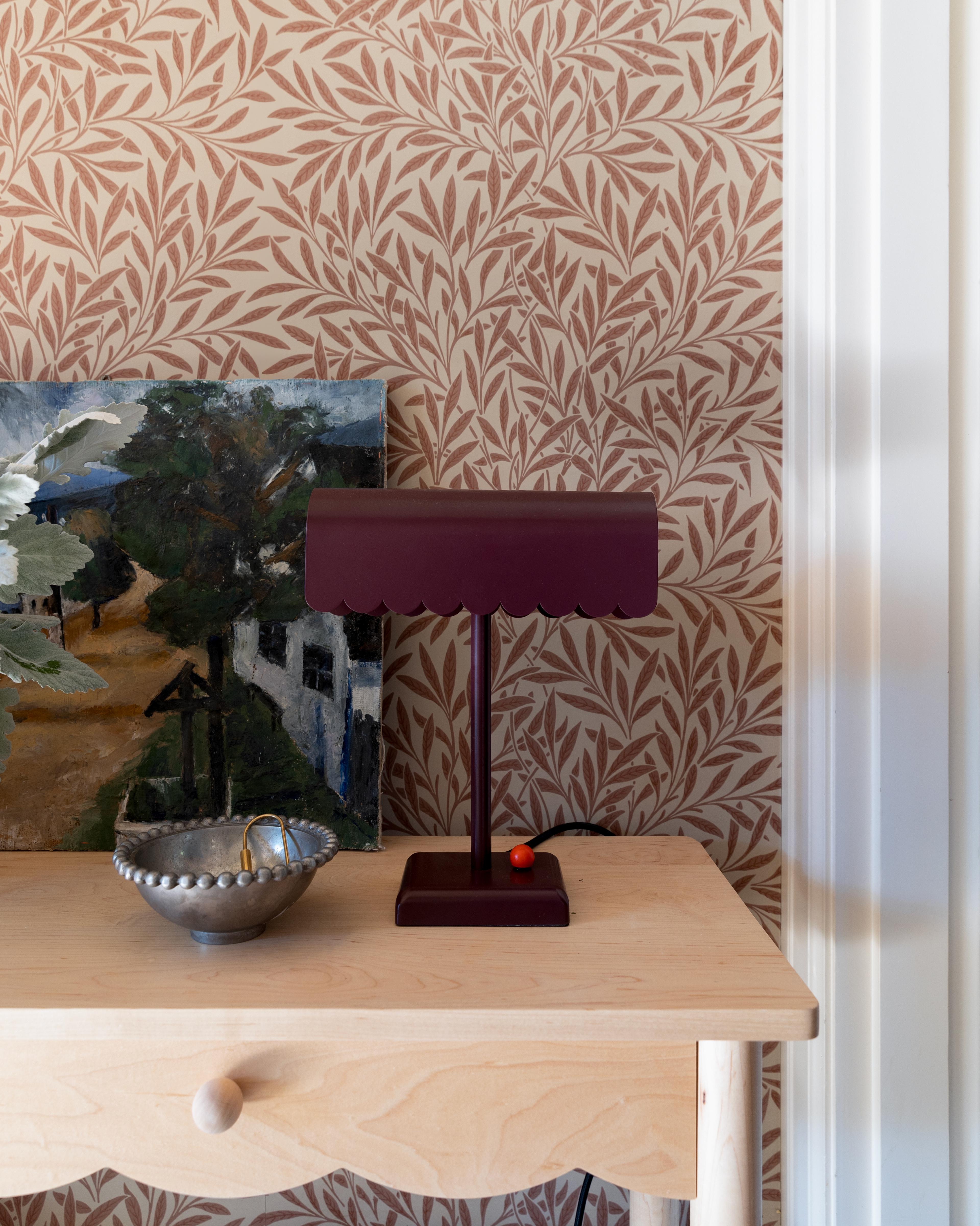 Lamp on entry table. 
