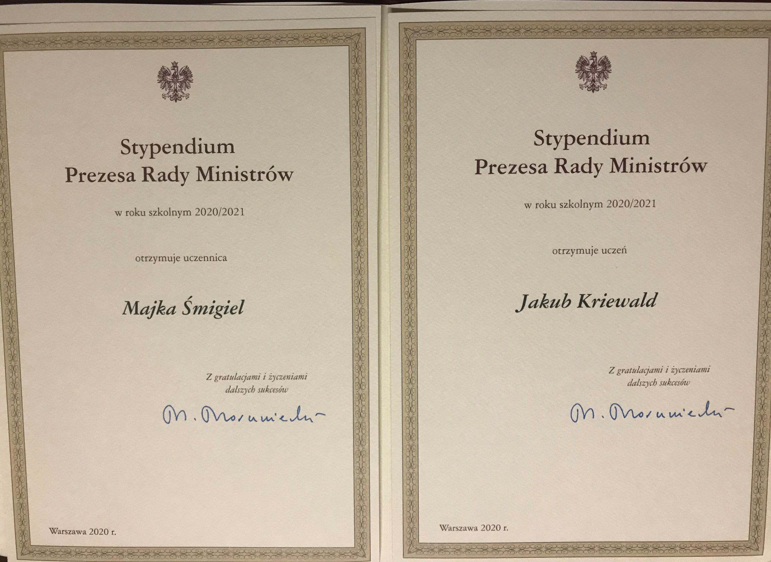 Stypendia Prezesa Rady Ministrów