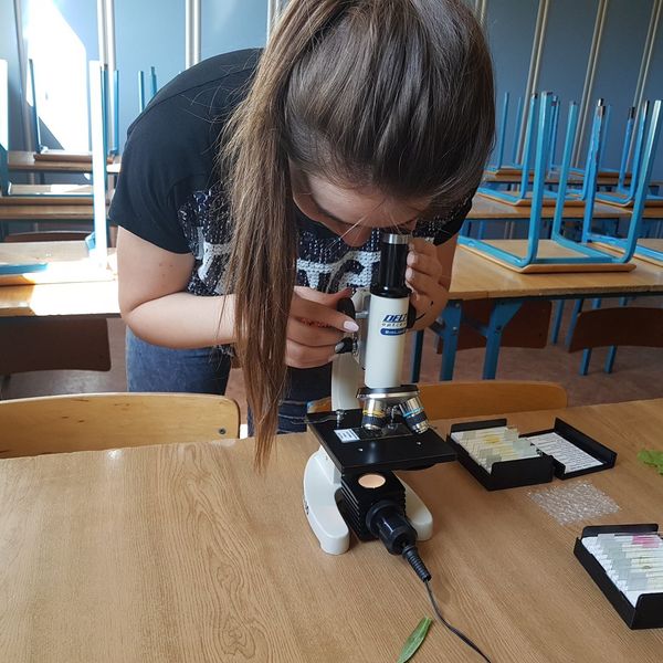 Świat mikro na zajęciach dodatkowych z biologii W maju odbyły się zajęcia dodatkowe z biologii, na k (zdjęcie 3)