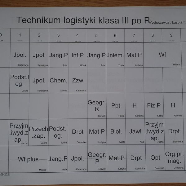 Plan zajęć (AKTUALIZACJA 07.09.2021) (zdjęcie 3)