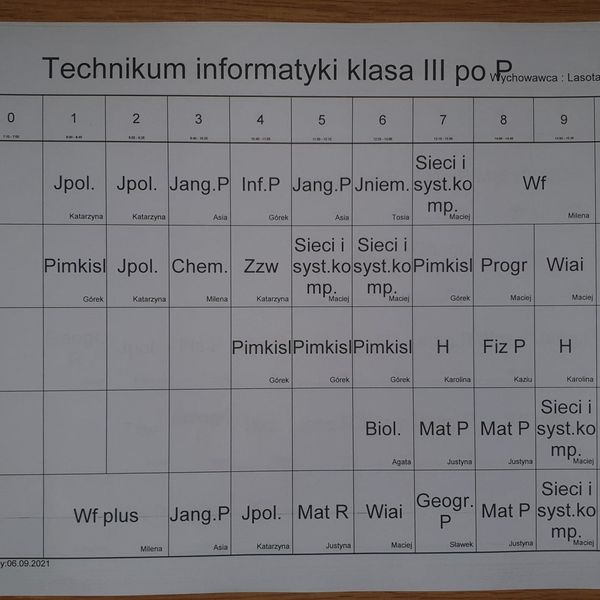 Plan zajęć (AKTUALIZACJA 07.09.2021) (zdjęcie 4)