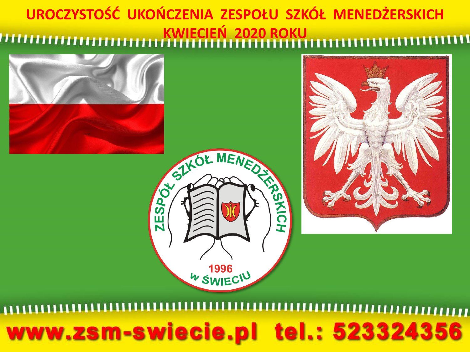 Uroczystość zakończenia szkoły dla klas maturalnych.