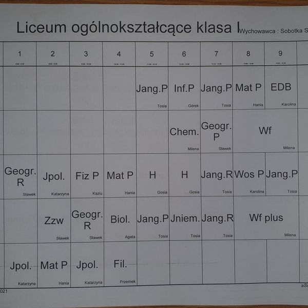 Plan zajęć (AKTUALIZACJA 07.09.2021) (zdjęcie 5)