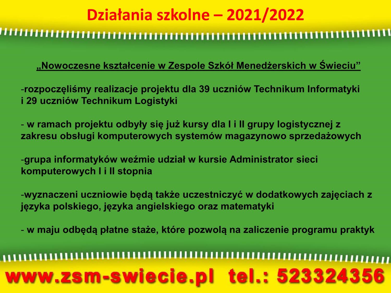 Zespół Szkół Menedżerskich w Świeciu – prezentacja (zdjęcie 27)