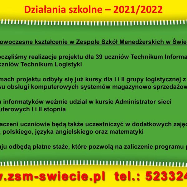 Zespół Szkół Menedżerskich w Świeciu – prezentacja (zdjęcie 27)