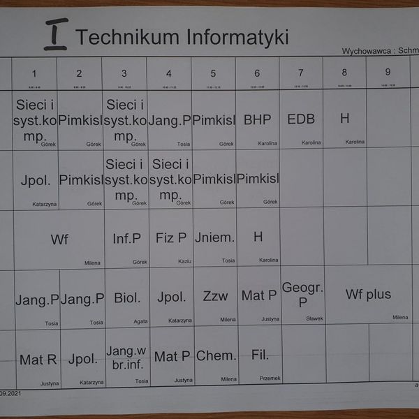 Plan zajęć (AKTUALIZACJA 07.09.2021) (zdjęcie 6)