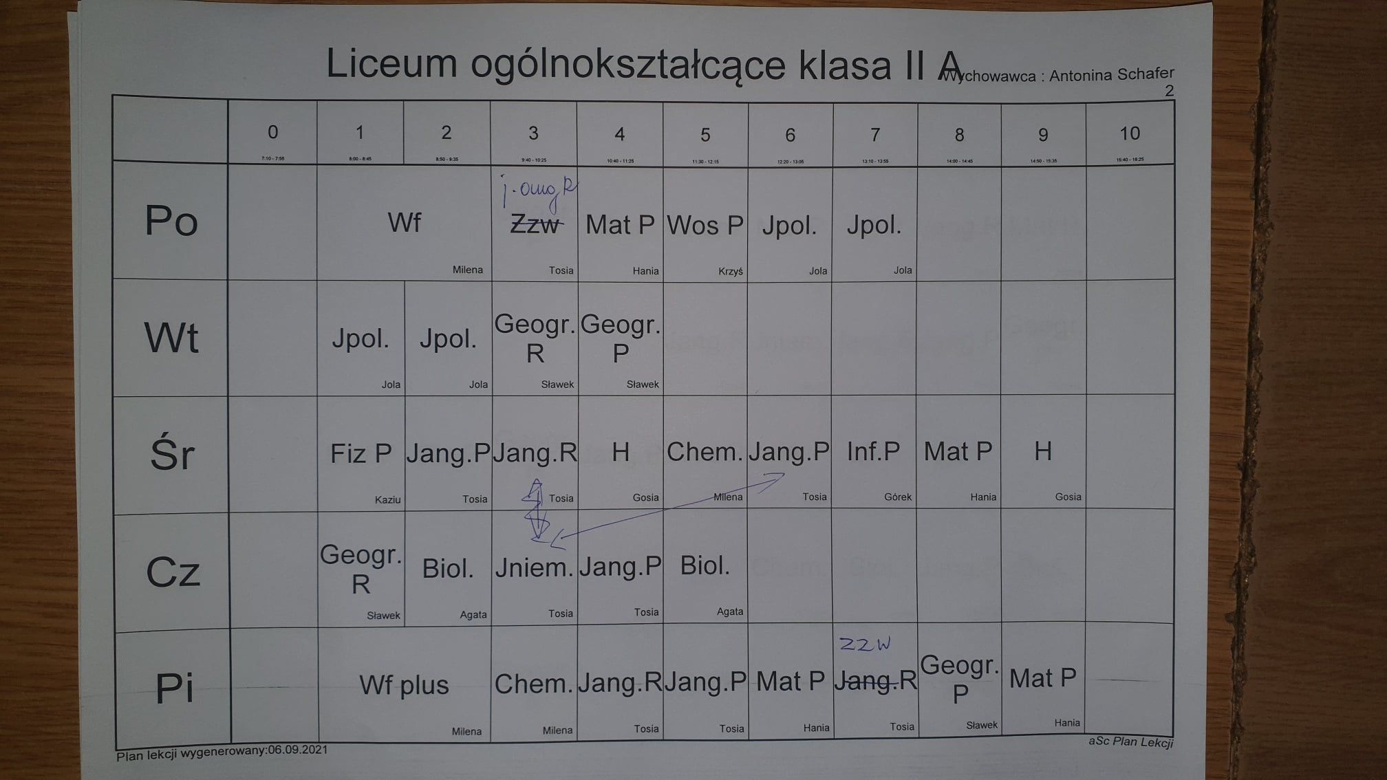 Plan zajęć (AKTUALIZACJA 07.09.2021) (zdjęcie 10)