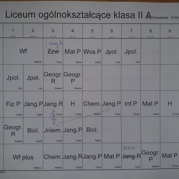 Plan zajęć (AKTUALIZACJA 07.09.2021) (zdjęcie 10)