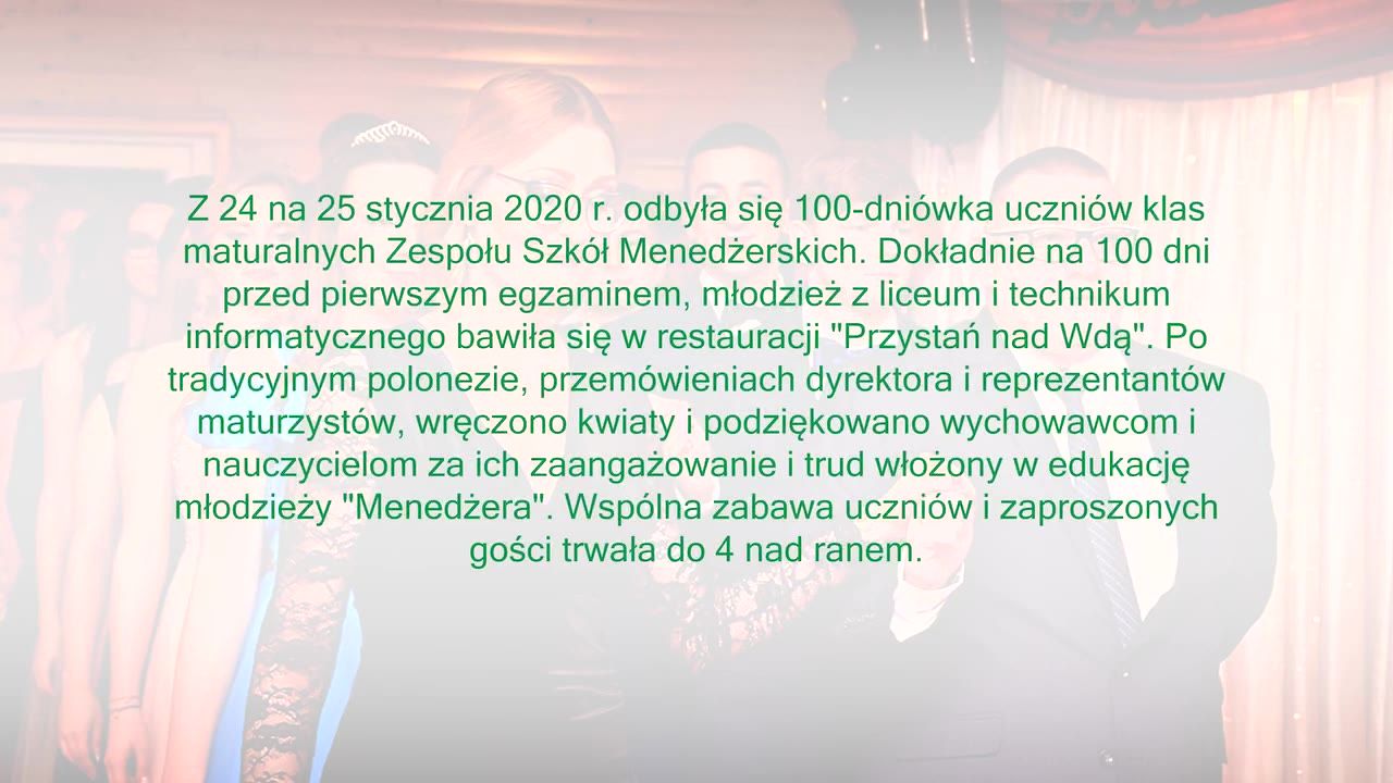 Klatka z filmu 6 — Zespół Szkół Menedżerskich w Świeciu - Styczeń 2020Zespół Sz