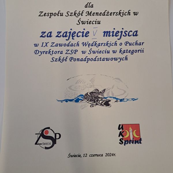 W dniu 12.06.2024 drużyna ZSM miała przyjemność wziąć udział w Zawodach Wędkarskich zorganizowanych  (zdjęcie 10)
