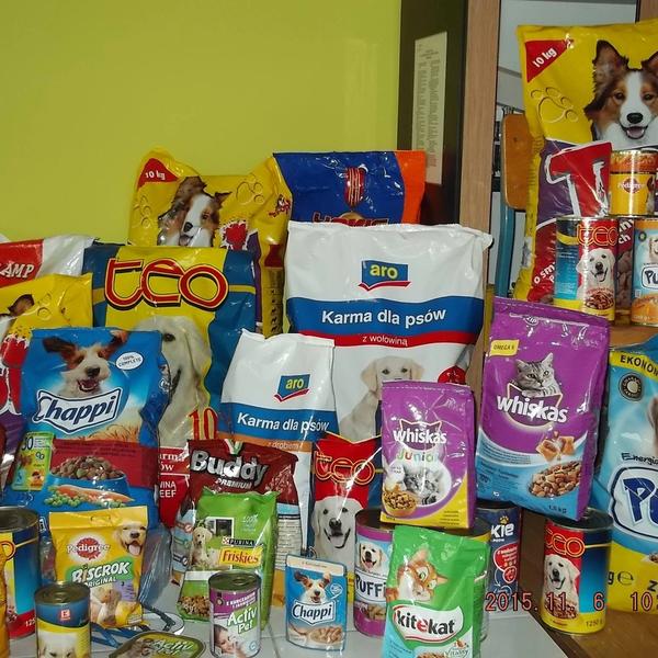 PRZEKAZALIŚMY KARMĘ ZBIERANĄ DLA SCHRONISKA