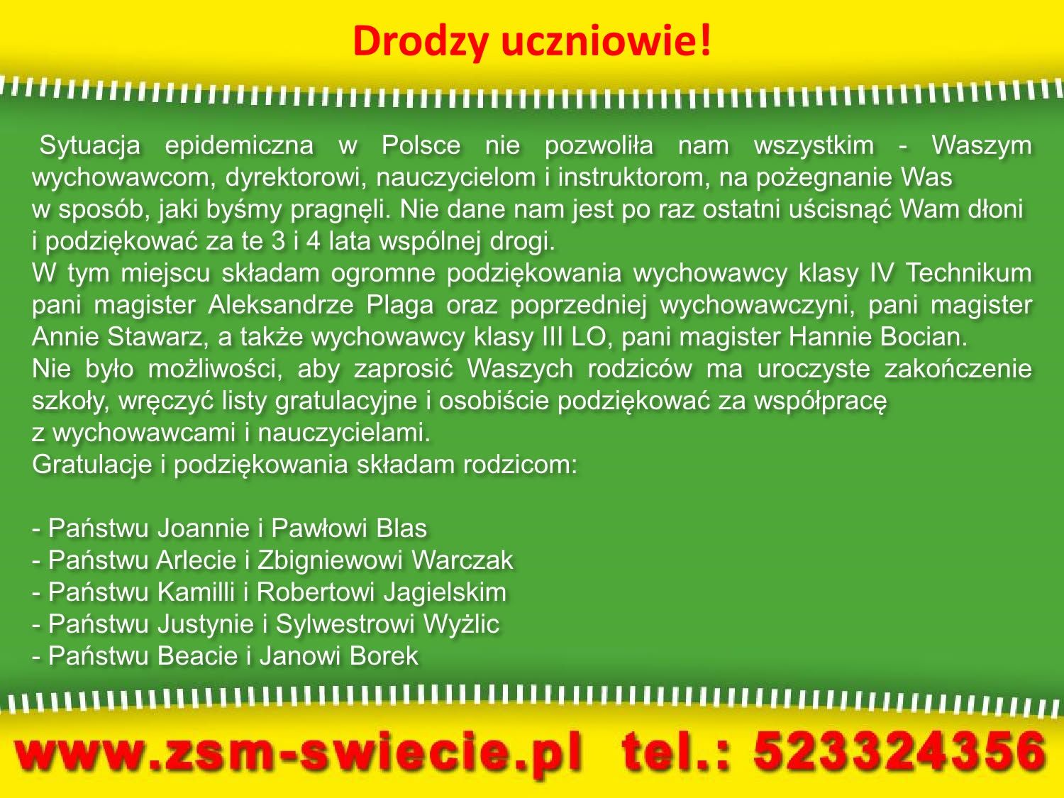 Uroczystość zakończenia szkoły dla klas maturalnych. (zdjęcie 3)