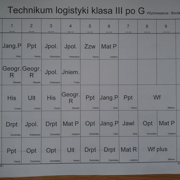 Plan zajęć (AKTUALIZACJA 07.09.2021) (zdjęcie 2)