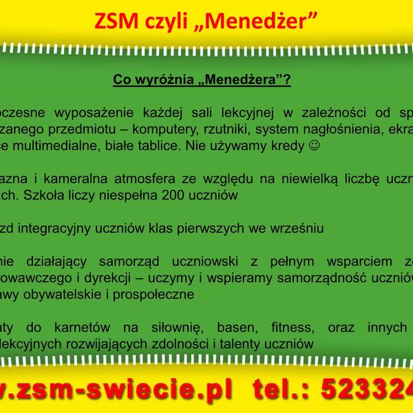Zespół Szkół Menedżerskich w Świeciu – prezentacja (zdjęcie 7)