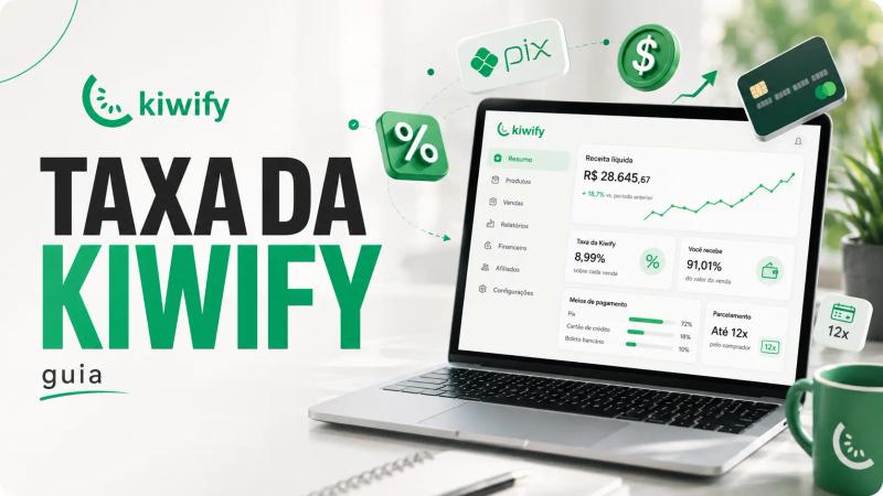 taxa de venda usando a plataforma da kiwify para vender cursos online