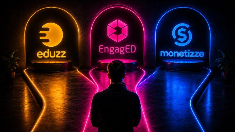 Eduzz ou Monetizze: comparação entre as plataformas com a EngagED em destaque como terceira alternativa para vendas e produtos digitais