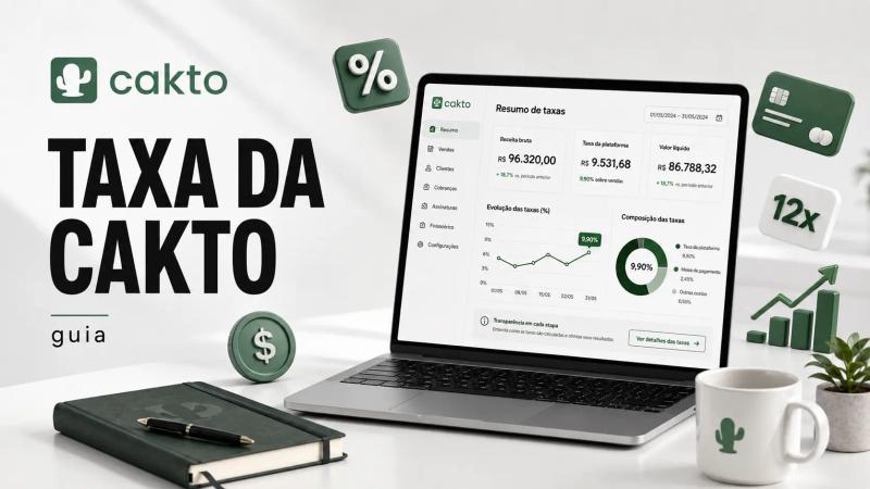 taxa de venda usando a plataforma da cakto para vender cursos online