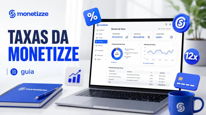 taxa de venda usando a plataforma da monetizze para vender cursos online