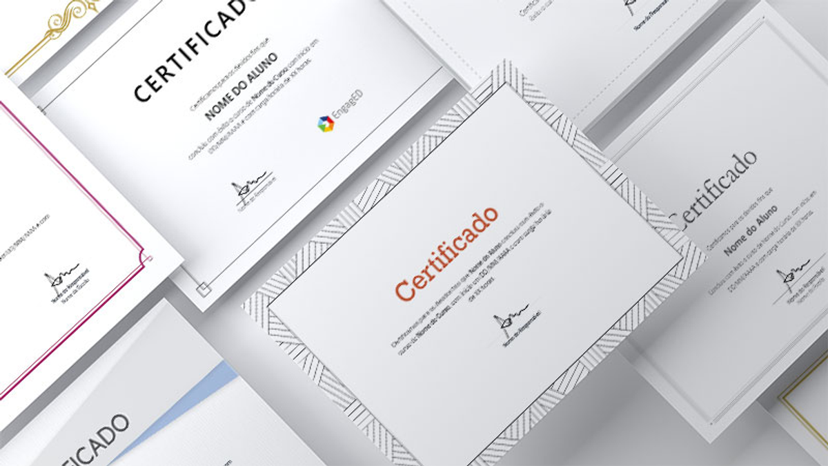 ilustração de vários certificados