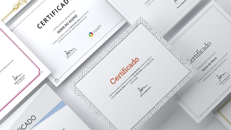 ilustração de vários certificados