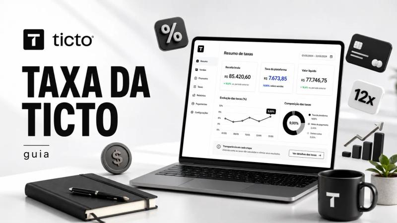 taxa de venda usando a plataforma da ticto para vender cursos online