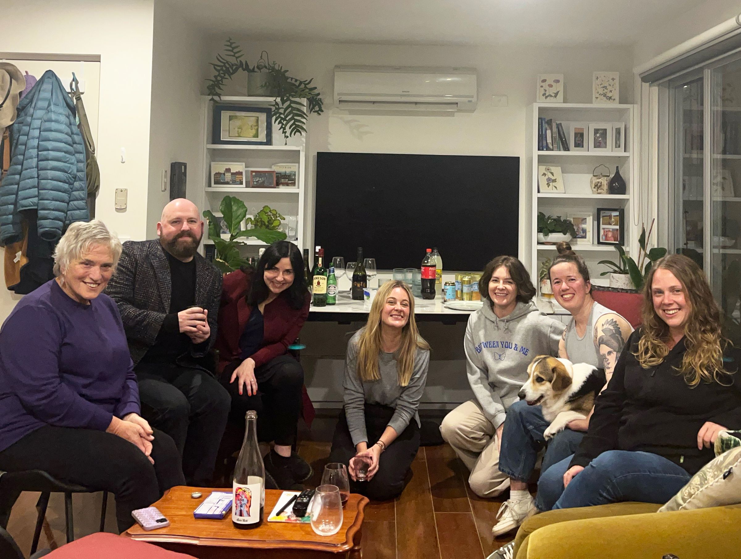 Karen and her neighbours at their first social gathering bringing together apartment residents