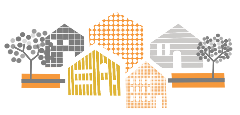 Diagram illustrating the key finding 'Focus on simplicity' showing five simplified house forms each filled with a different pattern flanked by two trees.