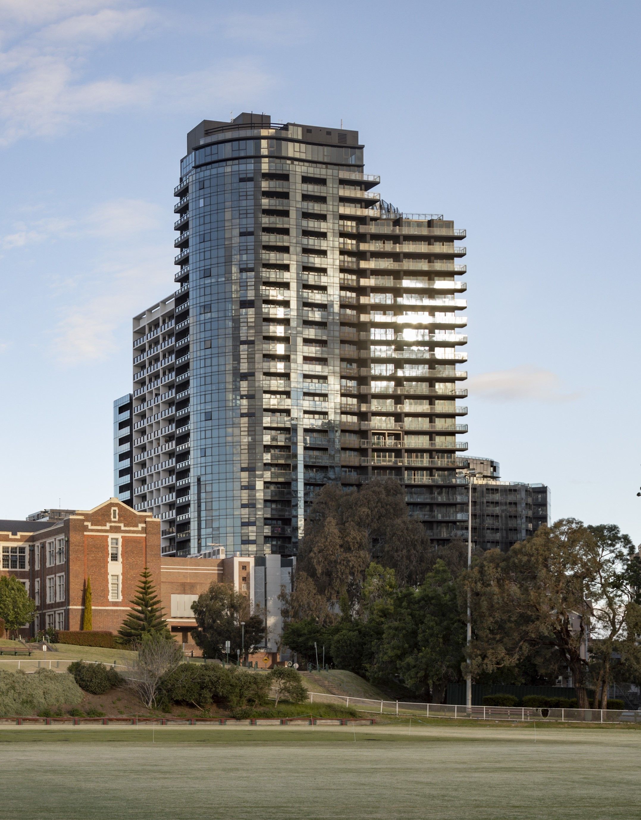 Photograph of a high-rise apartment building in South Yarra.