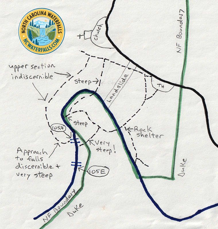 Map of trails at Wolf Creek Falls