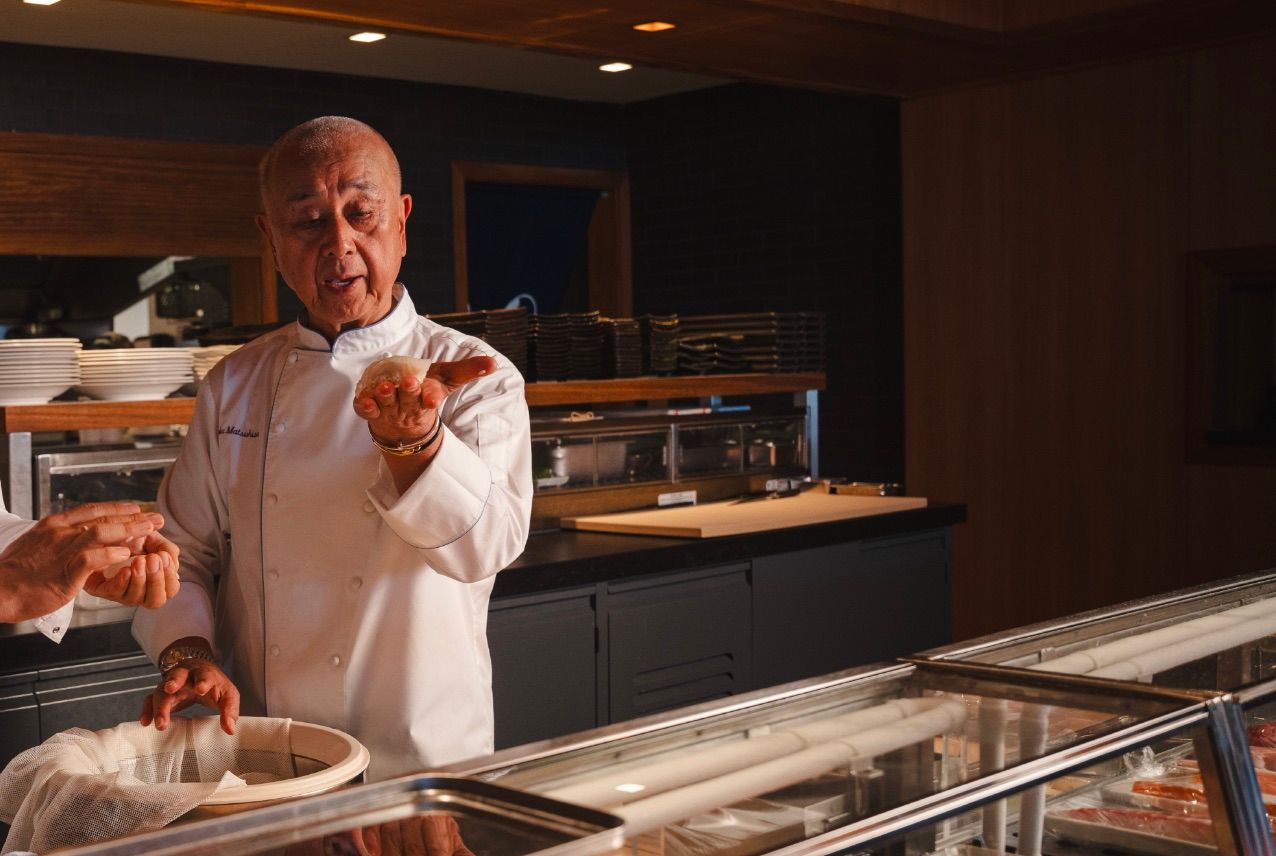 Chef Nobu Matsuhisa at the counter