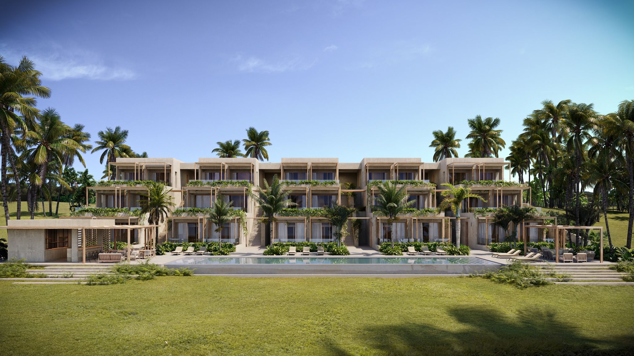Exclusive apartments with private pools and golf course views