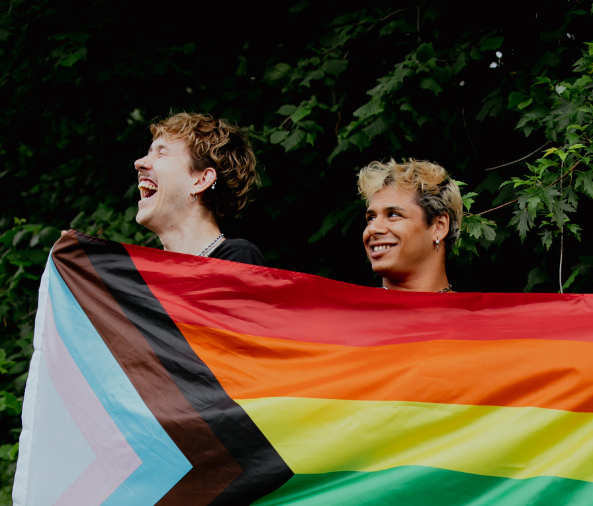 rangatahi holding pride flag rangatahi holding pride flag