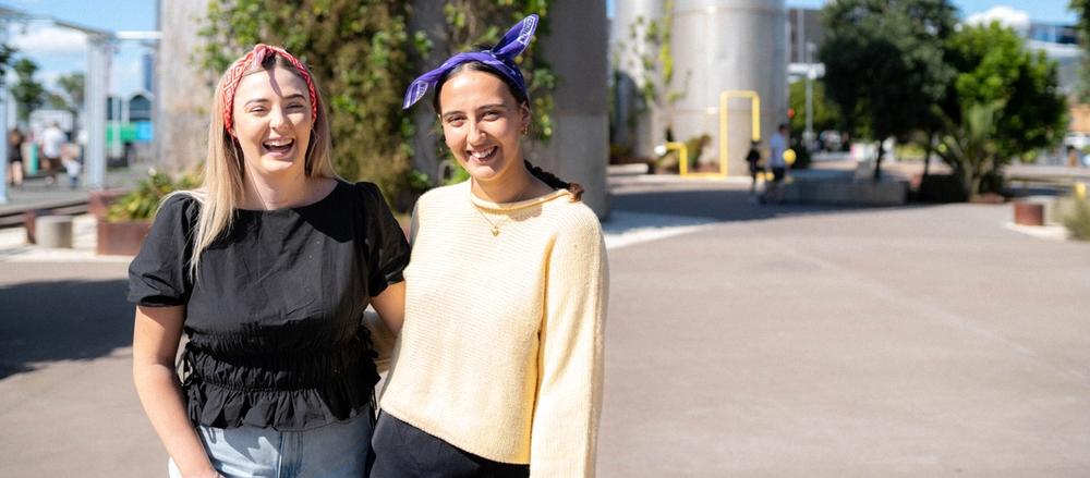Rangatahi wearing bandannas for Bandanna Day 2025