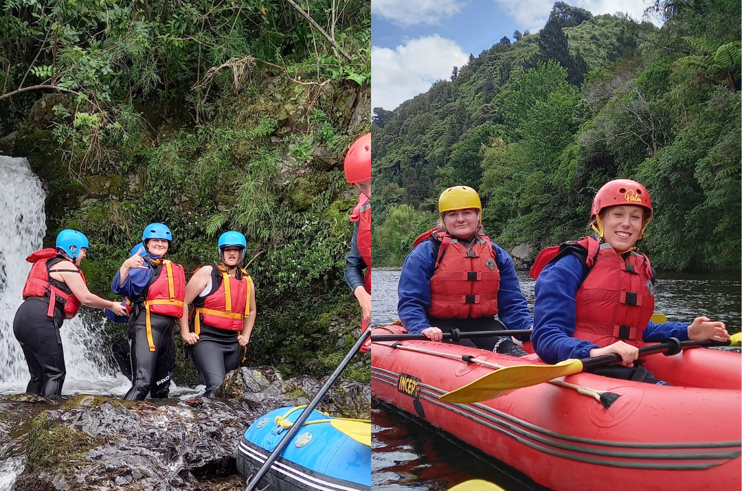 Rangatahi at the central hub day rafting