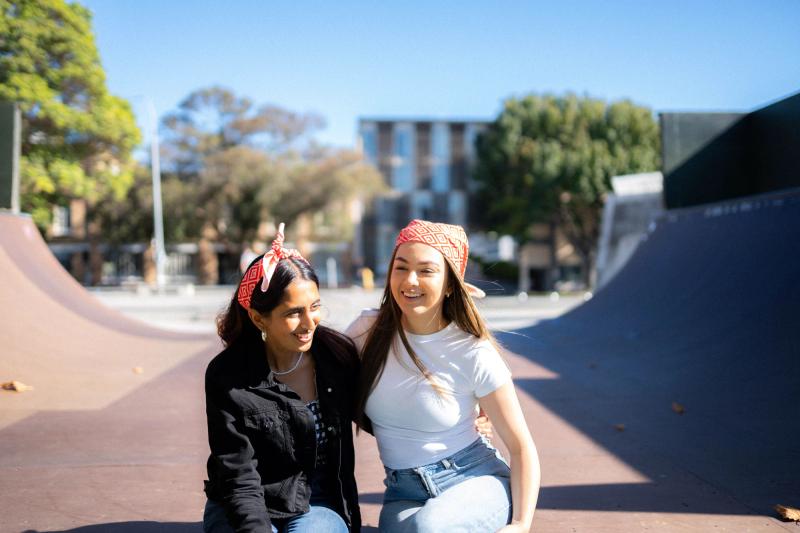 Rangatahi wearing their bandannas for Bandanna Day 2025