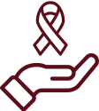 a purple handshake icon on a black background .