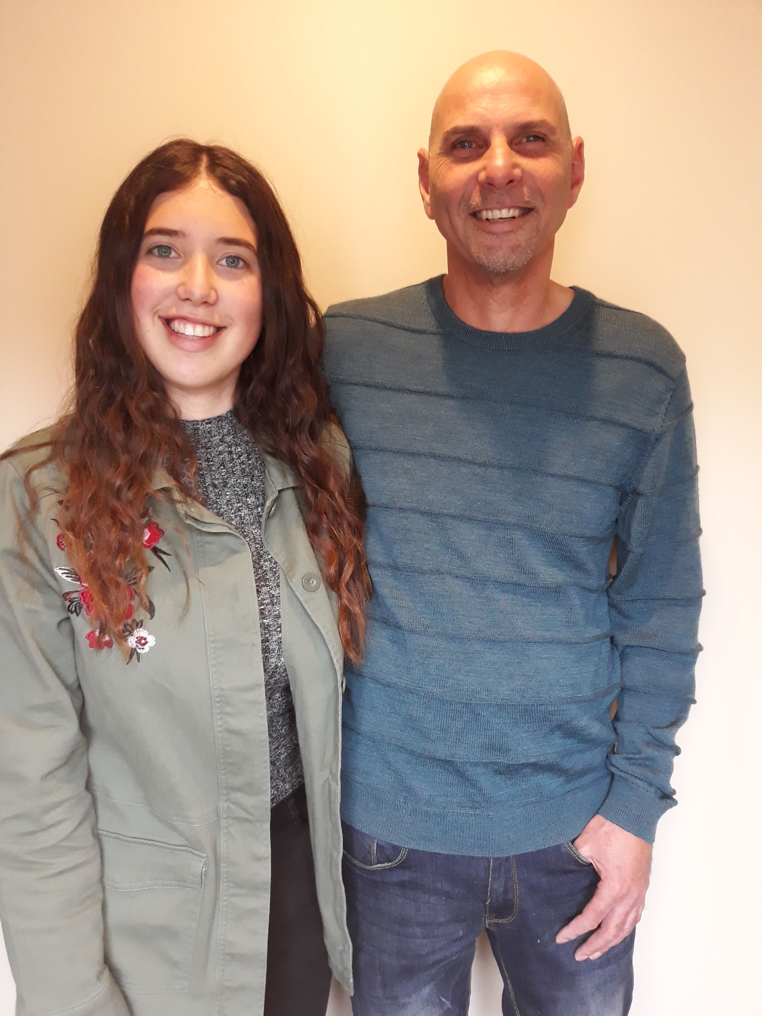 Rangatahi Kaitlin and her dad