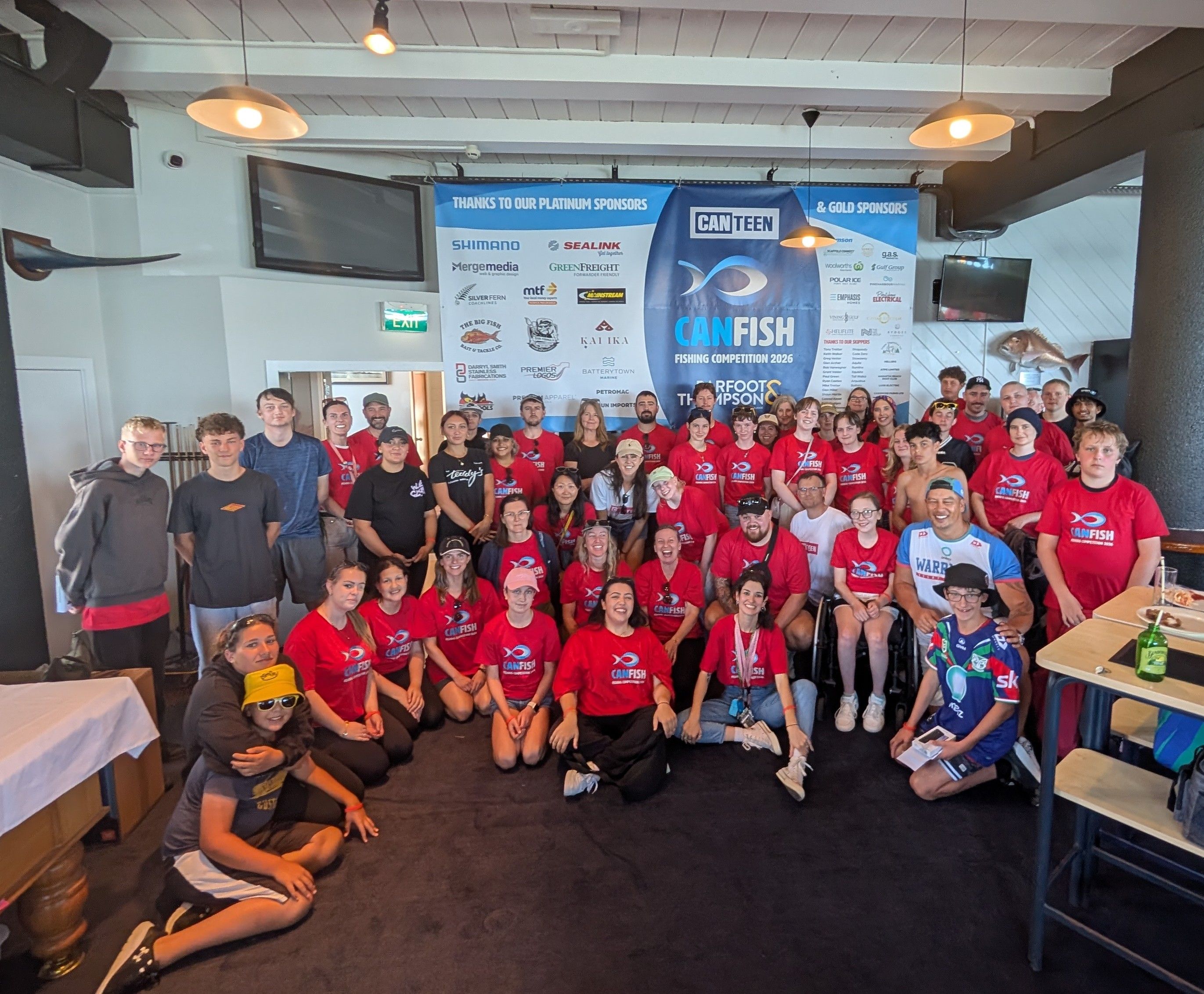 Group of rangatahi and volunteers at CanFish 2026