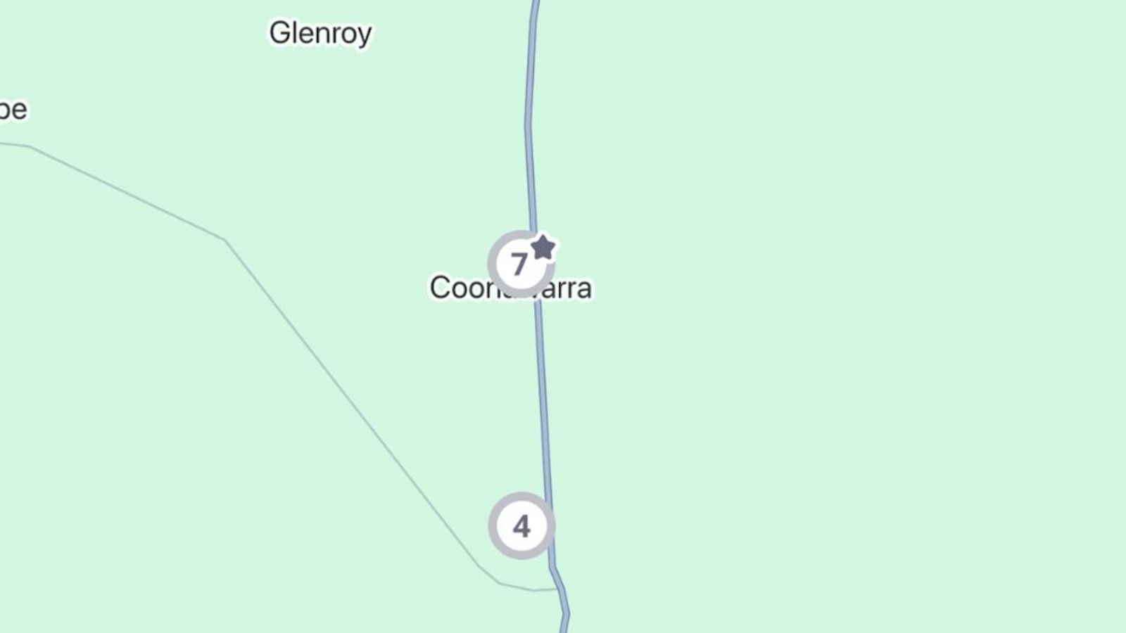 The Jedhi app map of Coonawarra, with winery pins along the road from Coonawarra to Penola
