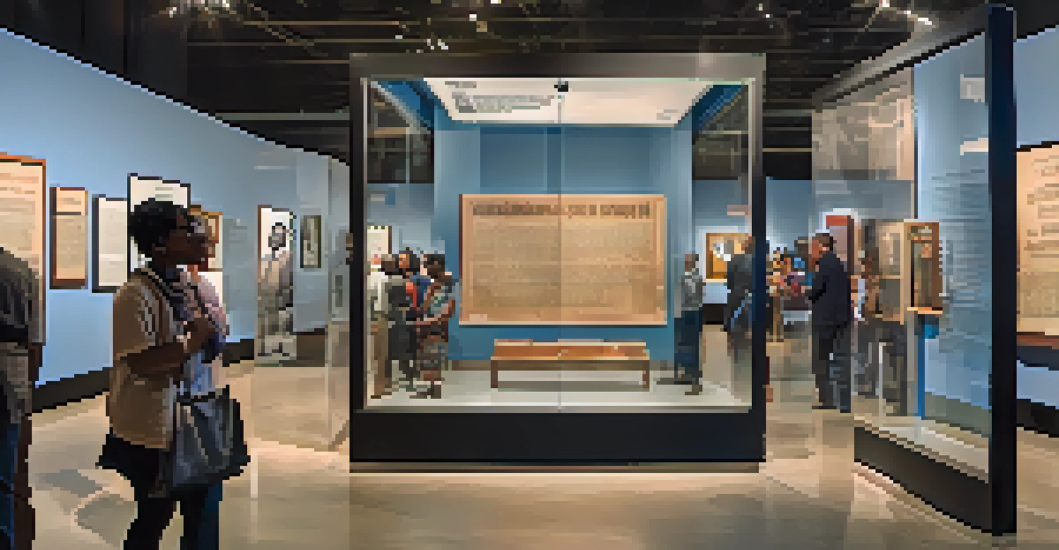 Visitors exploring an exhibit at the National Civil Rights Museum with interactive displays.