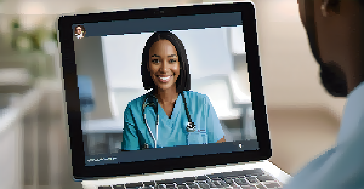 A healthcare provider smiling during a video call, with a blurred background emphasizing their professional demeanor.