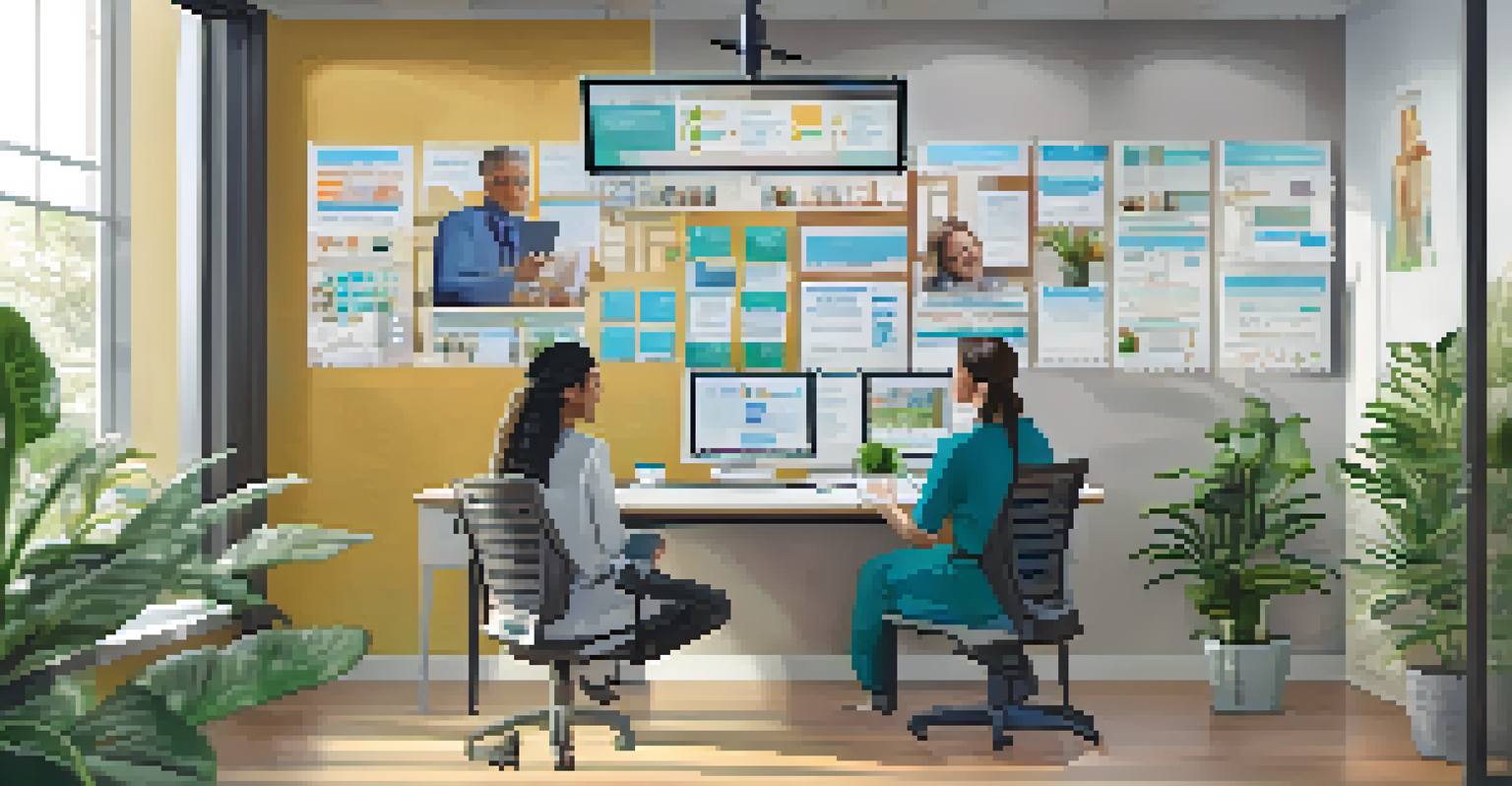 A healthcare provider conducting a telehealth consultation in a well-decorated office with plants.